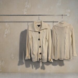 Style & Co. Cream Button-Up Cardigan